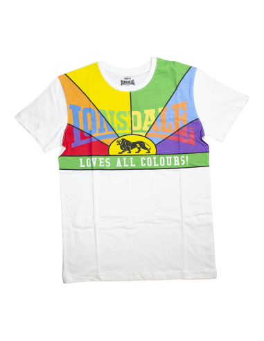 Lonsdale Loves All Colours - T-Shirt - White/Rainbow