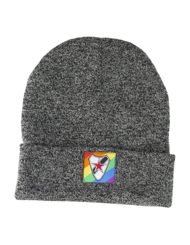 Roter Stern Leipzig - Wintermütze - Rainbow Patch - Heather Grey