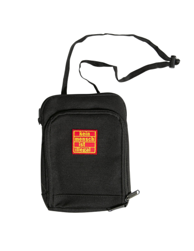 Kein Mensch ist illegal - Schultertasche - Red Patch - Black