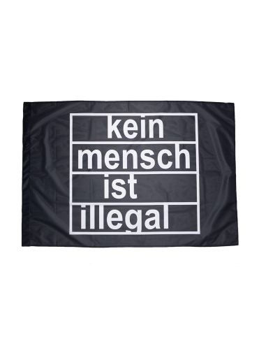 Kein Mensch Ist Illegal - Fahne - Black/White