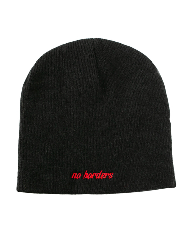 No Borders Logo - Beanie - Black/Red