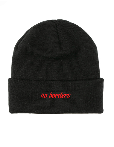 No Borders Logo - Winter Hat - Black/Red