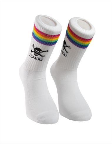 St. Pauli - Socken - Totenkopf - White/Rainbow