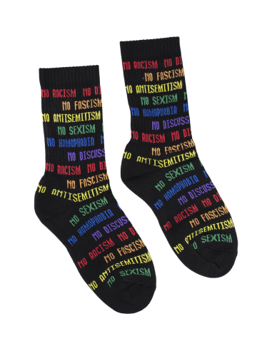 No Discussion - No Borders - Socken - Black/Rainbow