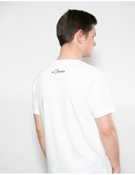 Fahrrad Antifa - No Borders - T-Shirt - Front Print - White