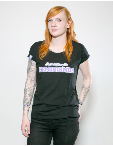 Fußballfans für Feminismus - No Borders - T-Shirt fitted - Black