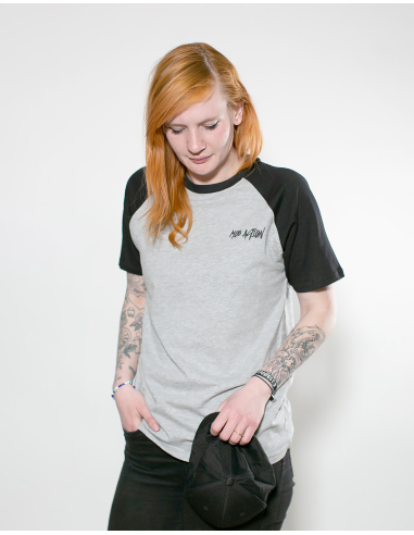 Mob Action - New Logo - T-Shirt - Raglan - Grey/Black