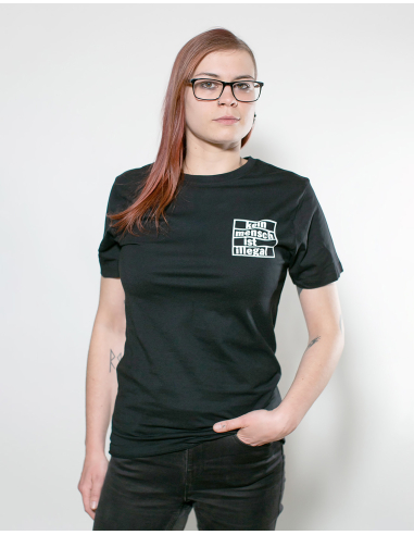 Kein Mensch ist illegal - No Borders - T-Shirt - Pocket Print -