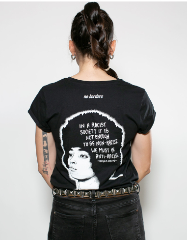 Angela Davis - No Borders - T-Shirt tailliert - Black