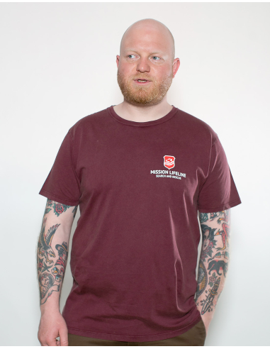 Mission Lifeline - SOLI T-Shirt - Pocket Print - Burgundy