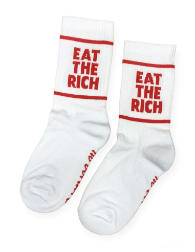 Eat the Rich - No Borders - Socken - White/Red