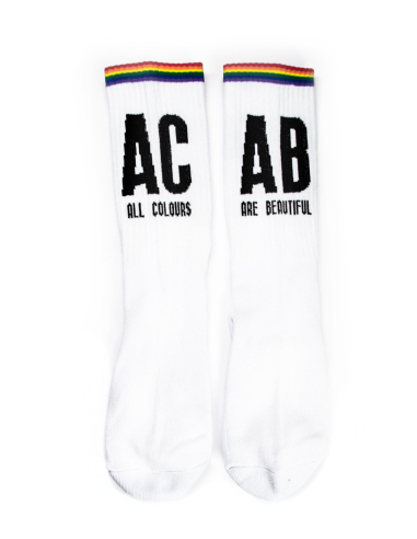 No Borders - Socken - ACAB - White