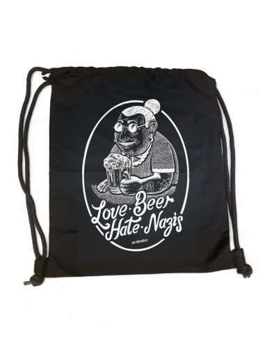 Love Beer Hate Nazis 2.0 - Turnbeutel - Black