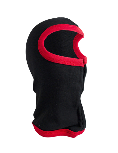 Balaclava - Cotton 1-Hole - Black/Red