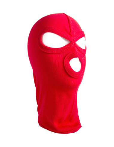 Balaclava - Cotton 3-Hole - Red