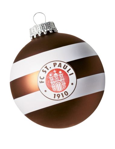 St. Pauli - Christmas Balls - Logo - Seit of 4 - Brown/White