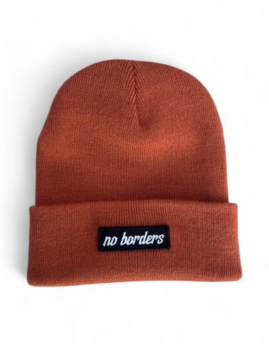 No Borders Logo - Wintermütze - Orange Rost