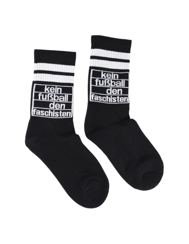 Kein Fußball den Faschisten - No Borders - Socken - Black