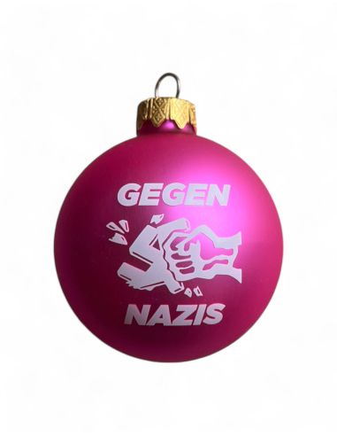 Against Nazis - Christmas tree bauble - Pink