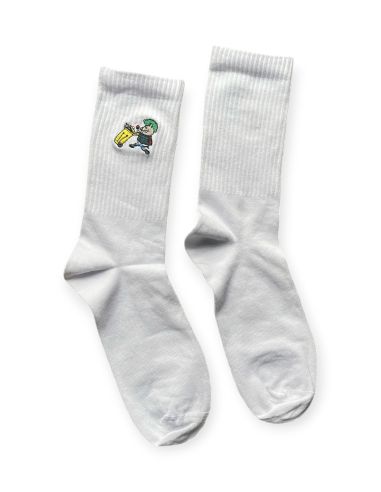 Riot Pigs - Socken - Sticklogo - Weiß