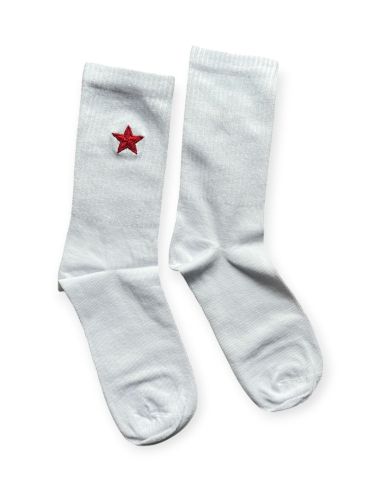 Red Star - Socken - Sticklogo - Weiß