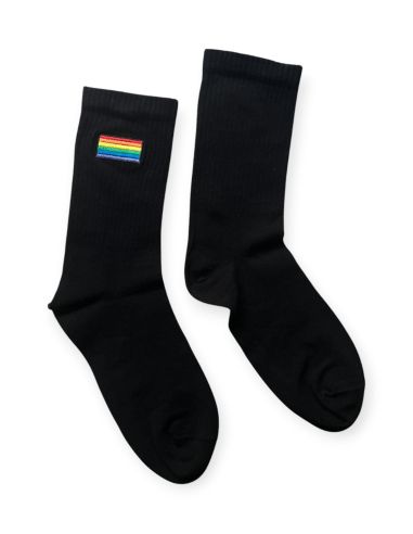 Rainbow - Socken - Sticklogo - Schwarz