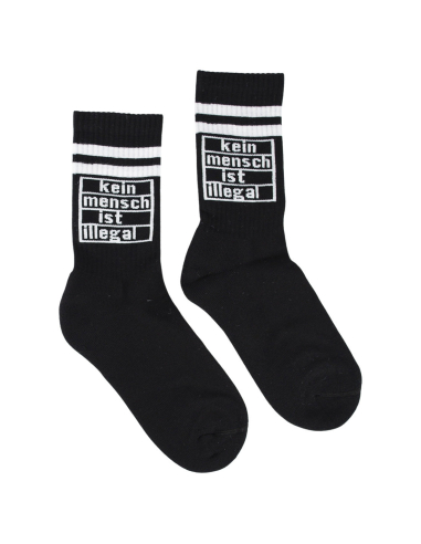 Kein Mensch ist illegal - No Borders - Socken - Black